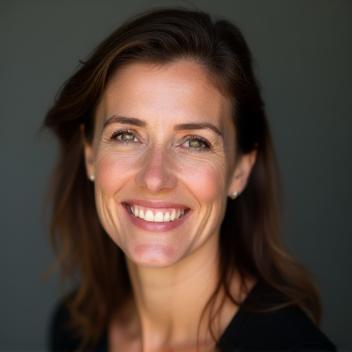 Professional headshot of Elena Rossi, Head of Acting, a woman with warm eyes and a confident smile