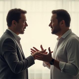 Two people speaking and gesturing animatedly, suggesting effective communication and understanding across languages